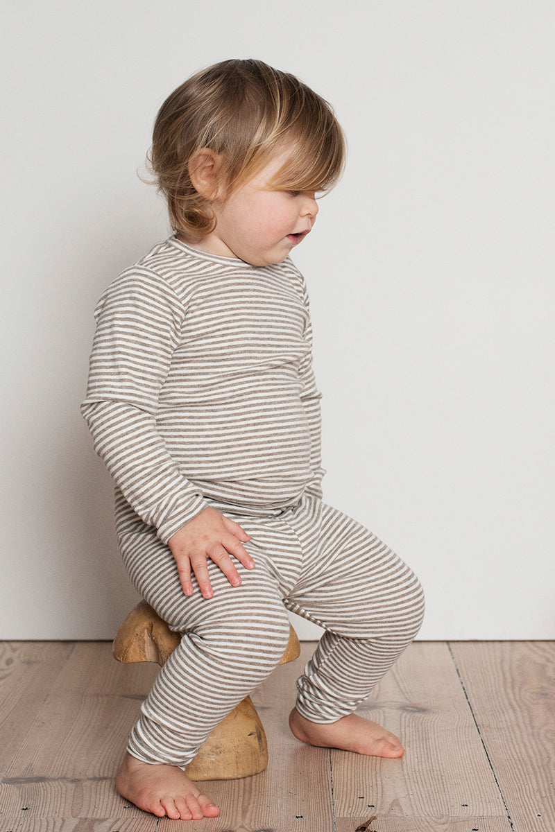 Serendipity - Baby leggings - Taupe/Offwhite